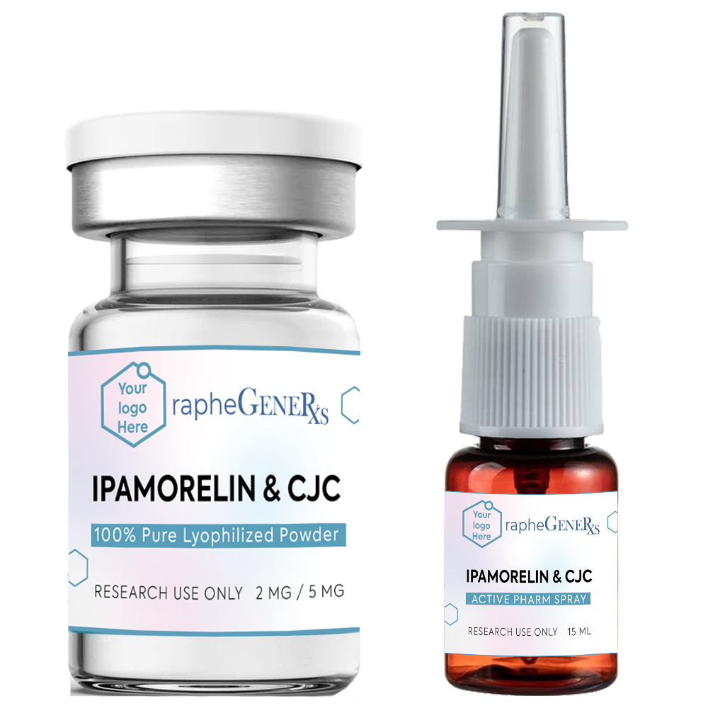 Ipamorelin & CJC 100% Pure Lyophilized Powder & 15ml Nasal Spray