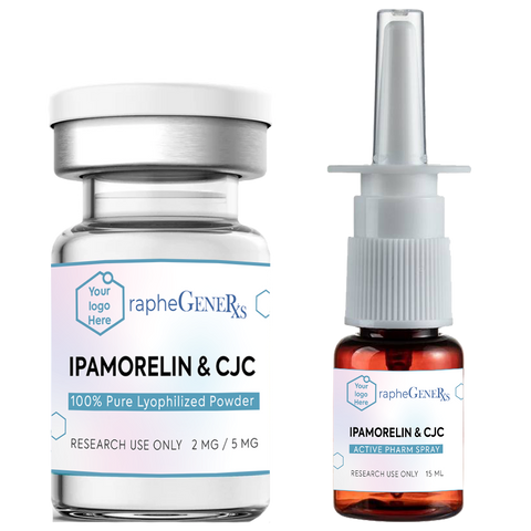 Ipamorelin & CJC 100% Pure Lyophilized Powder & 15ml Nasal Spray