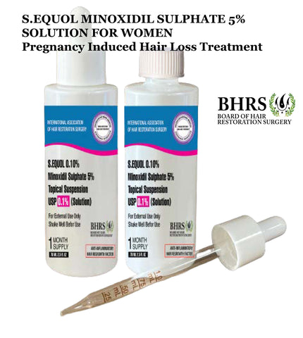 Womens S-Equol & Minoxidil Sulphate 5% for Hair Loss Prevention 5000 Unlabeled Units with Applicator Droppers