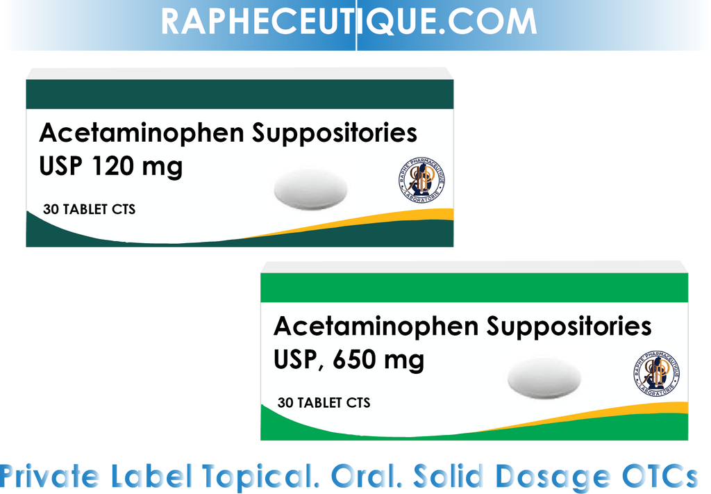 Private Label Acetaminophen 120mg Suppositories for Pharmacy Stores